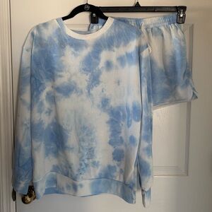 Pink Lily Blue and White Casual Set